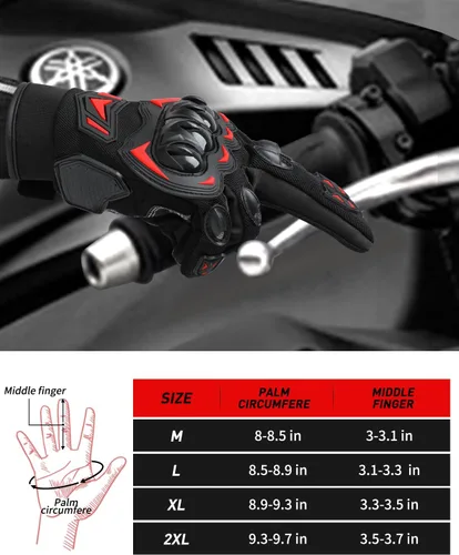 Vista 5 de Guantes de motocicleta, guantes de motocicleta para pantalla táctil con nudillos duros, guantes tácticos, guantes de equitación antideslizantes