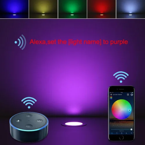 Vista 9 de Iluminación RGB para cubierta φ1.22, luces de cubierta impermeables para exteriores, luces de bajo voltaje de 12 V con control remoto, luz