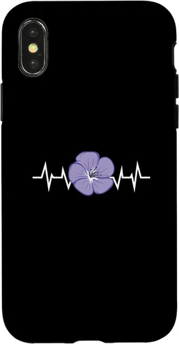 Vista 4 de iPhone 15 Purple Flower Blossom Heartbeat Flower Lover Purple Flower Case