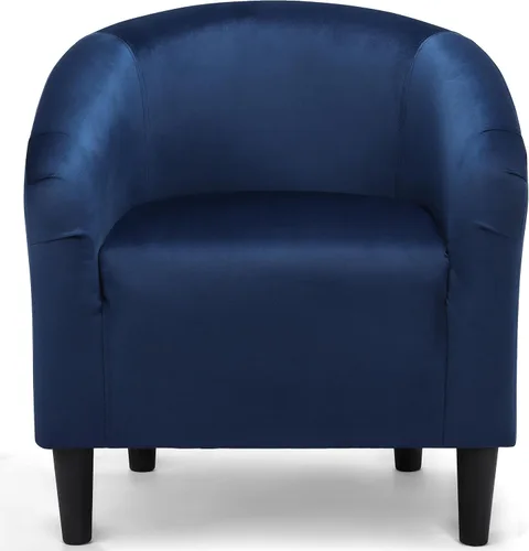 Vista 15 de Topeakmart Silla de barril, silla de acento de sherpa suave, silla auxiliar de club, estilo moderno, asiento profundo, sillón de barril para sala
