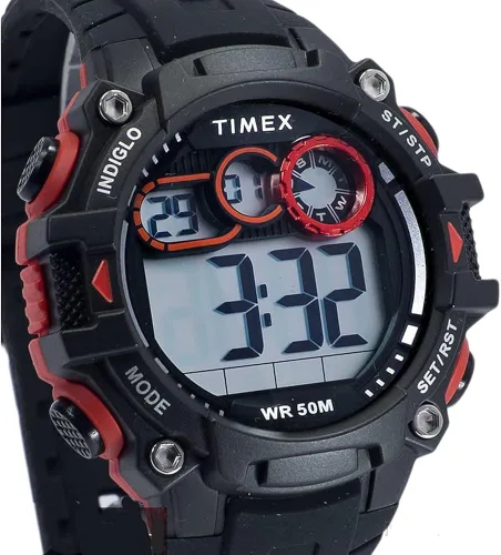 Vista 4 de Timex Mens DGTL Big Digit 48 mm Silicone Strap Watch