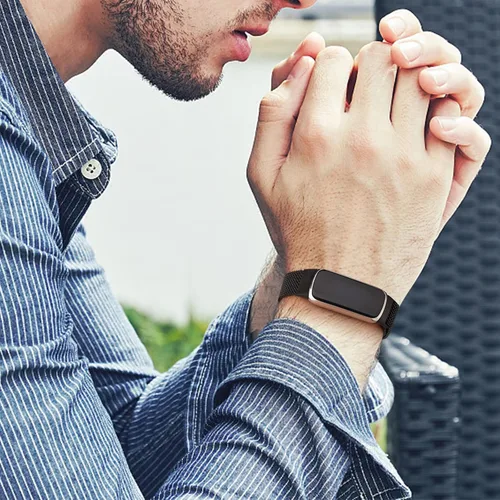 Vista 7 de Vanjua Correa de metal compatible con Fitbit Luxe, correa de repuesto ajustable de malla de acero inoxidable para Fitbit Luxe/Luxe edición especial