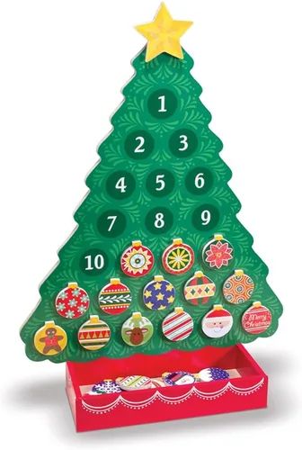 Vista 4 de De Melissa & Doug, calendario de madera con cuenta regresiva a la Navidad, Anaranjado