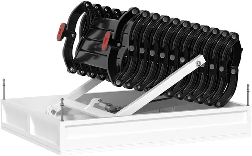 Vista 8 de Topteng Escalera eléctrica eléctrica de aluminio plegable de 11 escalones, control remoto de 9.5 pies, longitud de 35 a 50 pulgadas, ancho 27.5