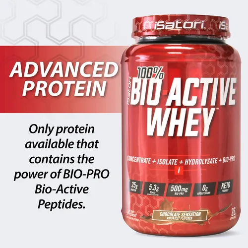Vista 7 de iSatori 100% proteína de suero bio-activa sabor a chocolate - 26 porciones