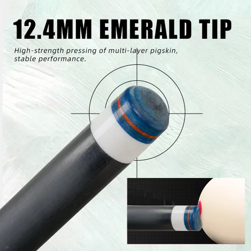 Vista 5 de CRICAL Carbon Fiber Pool Cue Stick 58in Low Deflection Billiard Cue
