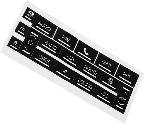 Vista 4 de Calcomanías de reparación de botones de CA y multimedia compatibles con Cadillac Escalade EXT ESV 2007-2014 con control de clima y reparación