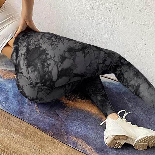 Vista 5 de OMKAGI - Leggings levanta glúteos para mujer, pantalones deportivos de yoga con diseño de tiro alto y sin costuras