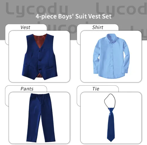Vista 96 de Conjunto de chaleco para niños, trajes formales, trajes de boda, ropa de vestir