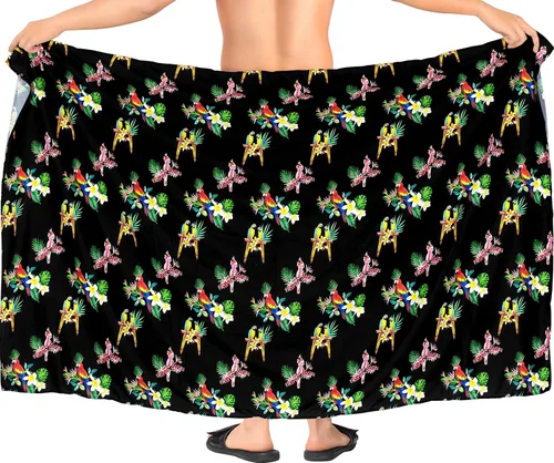 Vista 4 de HAPPY BAY Traje de baño para hombre, ropa de playa, pareo, Negro