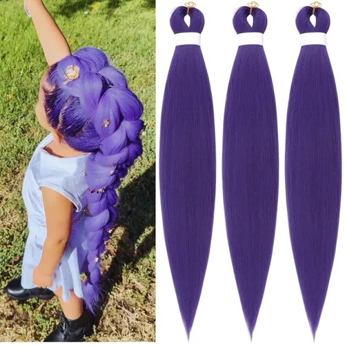 Vista 143 de Cabello trenzado para niños preestirado de 16 pulgadas, color negro para niños, trenzas sin nudos