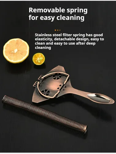 Vista 4 de Colador de cóctel, diseño de modelado Hawthorne Strainer-Rocket