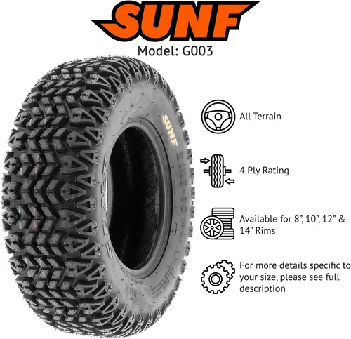 Vista 2 de SunF 21x7-10 21x7x10 Carrito de golf Cortacésped Quad 4 capas ATV UTV Neumáticos G003 [llanta (s) no incluida]