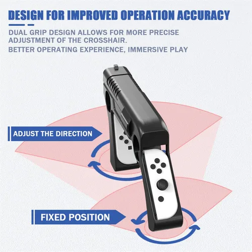 Vista 2 de Compatible For Splatoon3 Gun Shape Handgrip Sense Controller Grip for NS Switch Oled Game Controller Stand Gaming Accessories