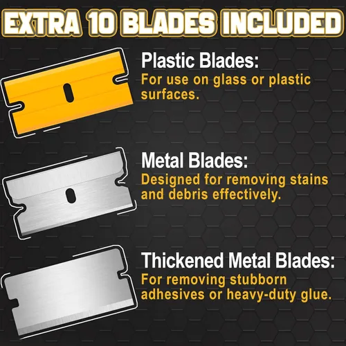Vista 6 de DIYSELF Raspador de Cuchillas de Afeitar 12 Unidades Raspador de Vidrio Raspador de Horno para Limpieza Raspador de Afeitar para Pisos Raspador