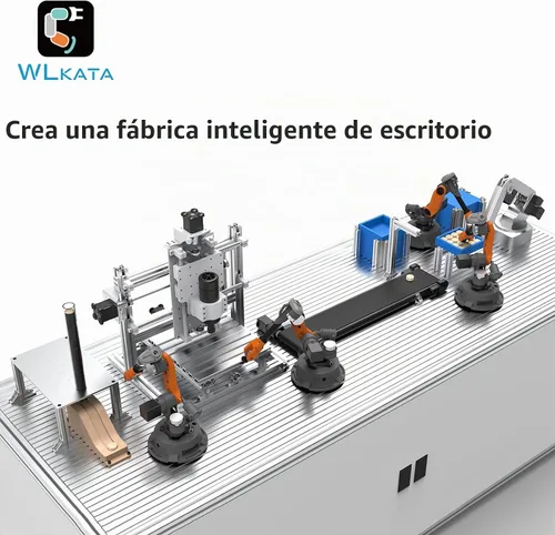 Vista 3 de wlkata Mirobot 6DoF Mini brazo robótico industrial Kit profesional programable ligero brazo robótico de escritorio para impresora K12 o 3D