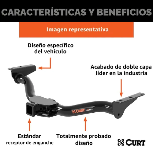 Vista 3 de CURT 13419 Enganche de remolque Clase 3, receptor de 2 pulgadas, Select Ram 1500