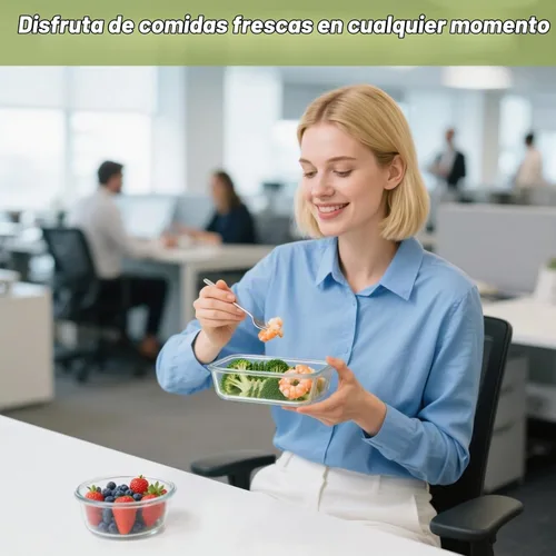 Vista 6 de BAYZZ Juego de 30 piezas de recipientes de vidrio para almacenamiento de alimentos, recipientes de vidrio para preparación de comidas con tapas