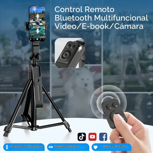 Vista 7 de Trípode de seguimiento facial automático de 71 pulgadas para iPhone con luz, kit de vlogging para iPhone con gesto/control remoto, rotación de 360°