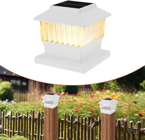 Vista 18 de Paquete de 4 luces solares para tapa de poste, modernas #2: se adapta a postes de vinilo de 4 x 4 y madera de 5 x 5 pulgadas, temperatura de 3
