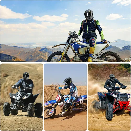 Vista 6 de Casco de motocross para adultos con gafas, guantes y máscara, ATV, casco de motocicleta para adultos todoterreno, color negro para adultos, aprobado