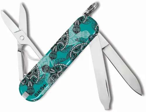 Vista 2 de Victorinox Cuchillo suizo del ejército suizo con diseño clásico SD de Sea Turtles