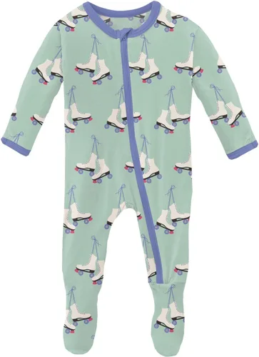 Vista 99 de KicKee Baby & Toddler - Pijama de viscosa ultrasuave de bambú con patas abatibles y puños