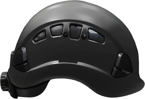 Vista 3 de JORESTECH - Casco de ABS para trabajar en altura y rescate con ranura ventilada con trinquete ajustable de suspensión de 6 puntos ANSI Z89.1-14 Negro