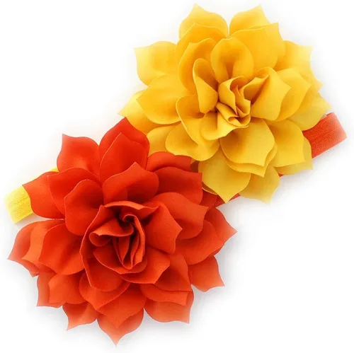 Vista 18 de Diademas de flores de pétalos para bebés y niñas, par elástico para niños pequeños