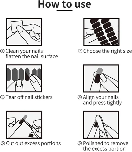 Vista 6 de Calcomanías de arte para uñas, diseño de uñas de primavera 3D, autoadhesivas para manicura de uñas, pata de gallo en blanco y negro, decoración
