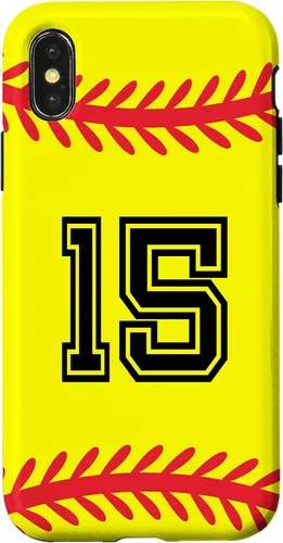 Vista 5 de Funda para iPhone 12 mini jersey de softbol número 15