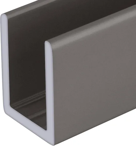 Vista 21 de Brixwell SDCD3812A-CCP12 Canal en U Profundo de Aluminio Anodizado Satinado Sin Marco para Puerta de Ducha para Vidrio de 3/8" de Grosor - Longitud