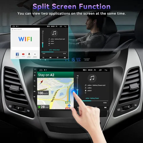 Vista 8 de [HiFi Audio] 2+64G Android Car Stereo para Hyundai Elantra 2014-2016 Wireless Apple Carplay Android Auto 9 pulgadas Pantalla táctil Navegación