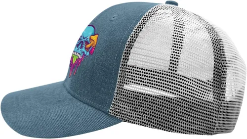 Vista 3 de Dad Hats Psychedelic Skull Magic Mushroom Baseball Cap for Women Vintage Denim Baseball Cap Adjustable