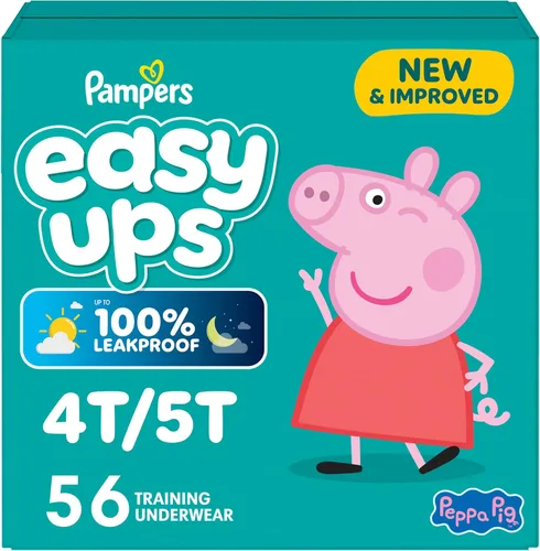 Vista 19 de Easy Ups - Pantalones de entrenamiento para niñas y niños, talla 4 (2T3T), 25 unidades, ropa interior absorbente de Peppa Pig, hasta un 100% a
