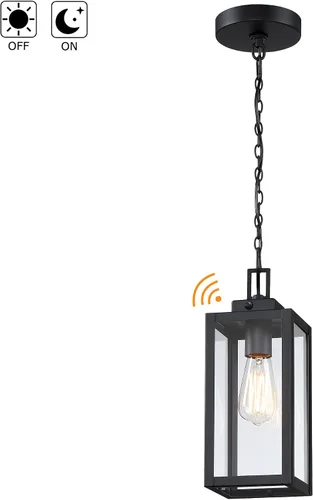 Vista 8 de 13 Inch Outdoor Pendant Light Dusk to Dawn Hanging Porch Light for Entrance Front Door Photocell Pendant Lights for Porch Dusk to Dawn Hanging