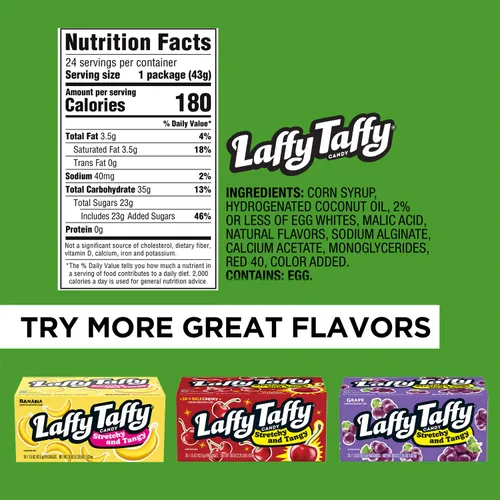Vista 6 de Laffy Taffy Caramelos elásticos y picantes, sandía, 1.5 onzas (paquete de 24)