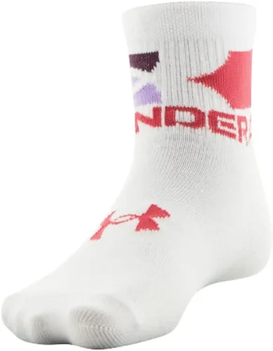 Vista 5 de Under Armour Girls Essential Lite - Calcetines ligeros para cuarto de galón, paquete de 6