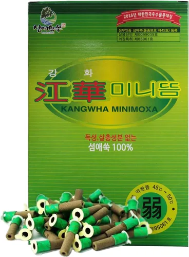 Vista 3 de Kanghwa Mini Moxa, rollo de palo de hierbas, 180 piezas por caja (verde)