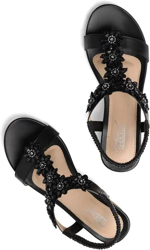 Vista 6 de SHIBEVER Sandalias de cuña para mujer de vestir plataforma de verano cómoda sandalias bajas para mujer
