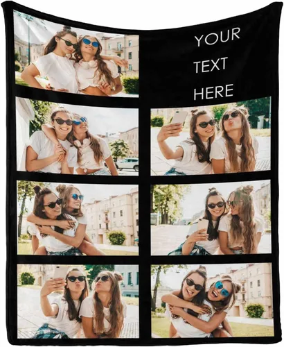 Vista 28 de InterestPrint Manta personalizada con texto y fotos, collage, regalo personalizado para cumpleaños, aniversario, boda, regalo personalizado