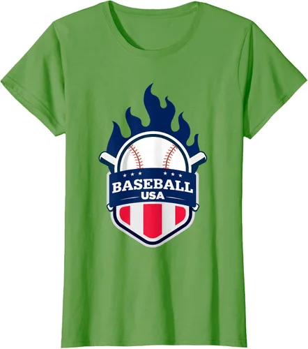 Vista 4 de Baseball USA Support the Team Shirt - Camiseta con la bandera de Estados Unidos, Blanco, S