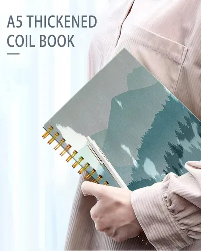 Vista 4 de Cuaderno de espiral iampanda, encuadernación fuerte de doble alambre con papel premium para mujeres, 60 hojas A5, cuaderno/diario rayado