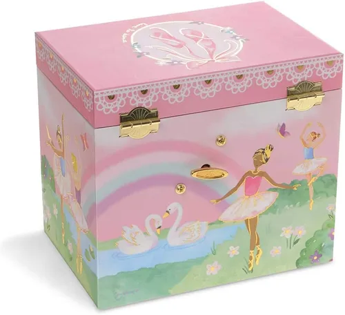Vista 3 de Jewelkeeper Caja de música y juego de joyas de bailarina para niñas pequeñas, 3 regalos de bailarina para niñas, joyero musical de bailarina
