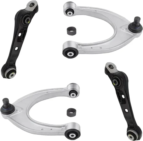 Vista 72 de Detroit Axle - 4 piezas de brazos de control traseros para Ford C-Max, Focus, Mazda 3 5, Volvo C30, C70, S40, V50, 4 brazos de control superiores e