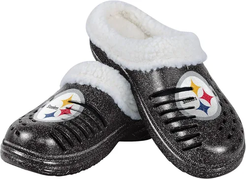 Vista 15 de FOCO - Zuecos con logotipo del equipo de la NFL para mujer, forro de sherpa y brillo