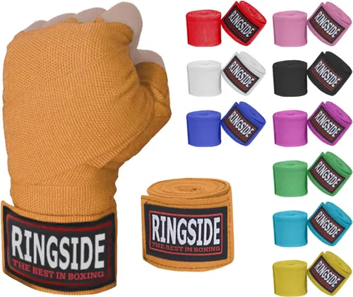 Vista 18 de Ringside Mexican Style Boxing Hand Wraps (Pairs) - 180" Semi-Elastic Cotton Blend Wrist Support with Thumb Loop for MMA, Muay Thai, Kickboxing