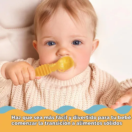 Vista 5 de 8 utensilios de destete LED para bebés, cuchara de silicona de primera etapa, cucharas multicolor para bebés de más de 6 meses, Cucharas