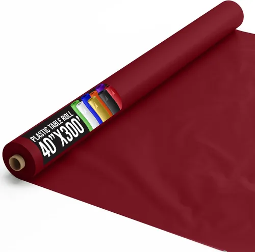 Vista 94 de Exquisito rollo de mantel de mesa de plástico aqua de Party Solids 4 piezas 40" X 300' Rollo de mantel de mesa de plástico - Rollos de mantel