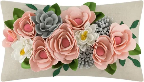 Vista 16 de OiseauVoler Fundas de Cojín Decorativas con Flores 3D Fundas de Almohada con Acento Floral para Sofá Cama Hogar Sala de Estar Decoración